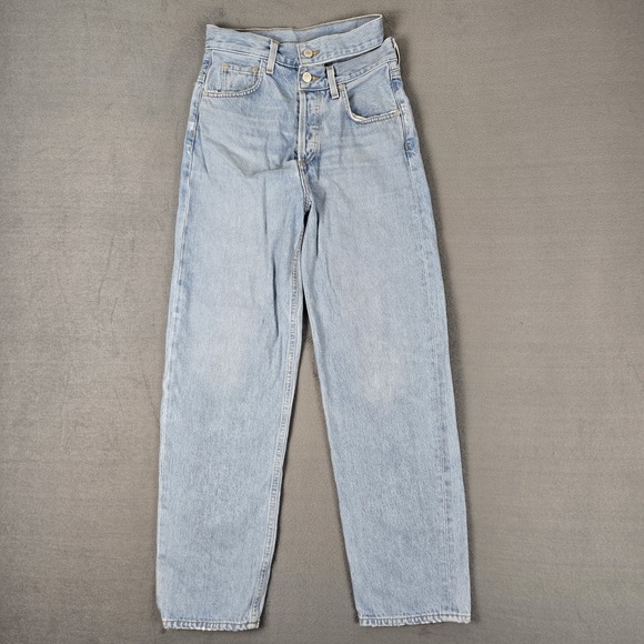 Agolde Denim - Agolde Broken Waistband Jeans Womens 23 Blue Organic Cotton Denim USA